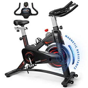 Exercise Bike Stationary, CHAOKE Indoor Cycling Bike with Heavy Flywheel, Comfortable Seat Cushion, Silent Belt Drive LCD Monitor for Home Gym Cardio Workout Training