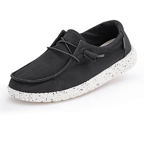 Hey Dude Women's Wendy L Black Size 8 | Women’s Shoes | Women’s Lace Up Loafers | Comfortable & Light-Weight