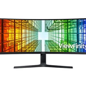 SAMSUNG 49" S95UA Super Ultrawide Dual QHD Monitor, 4ms, QLED, HDR400, USB-C, USB Hub, 120Hz, Height Adjustable Stand, (LS49A950UINXZA) 2022, Charcoal Black