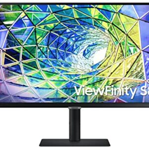 SAMSUNG S80A Computer Monitor, 27 Inch 4K , Vertical , USB C , HDR10 (1 Billion Colors), Built-in Speakers (LS27A800UNNXZA),Black