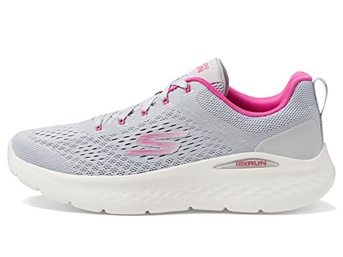 Skechers womens Go Run Lite Sneaker, Gray/Pink, 7 US