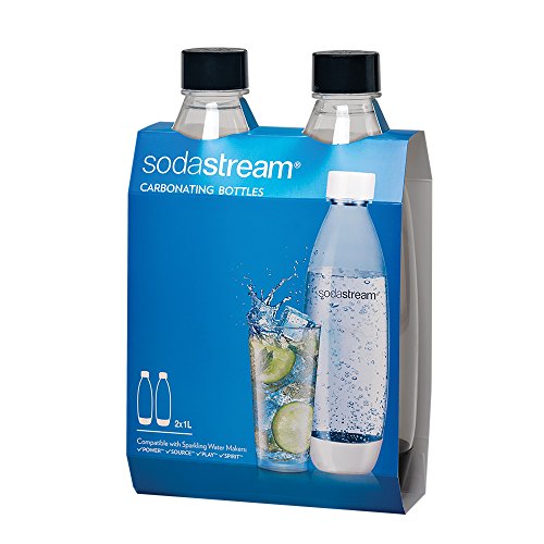 SodaStream Black Slim Carbonating Bottles Twin Pack, 1L Pack Of 2