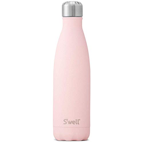 S'well Stainless Steel Water Bottle-17 Pink Topaz-Triple-Layered Vacuum-Insulated Containers Keeps Drinks Cold for 36 Hours and Hot for 18-BPA-Free-Perfect for the Go, 17 fl oz