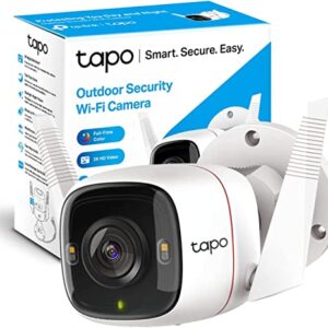 TP-Link Tapo 2K QHD Security Camera Outdoor Wired, Starlight Sensor for Color Night Vision, Free AI Detection, Works with Alexa & Google Home, Built-in Siren, Cloud/SD Card Storage (Tapo C320WS)