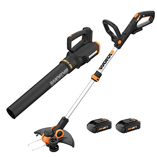 WORX 20V String Trimmer Cordless & Edger 3.0 + Leaf Blower Cordless with Battery and Charger Turbine