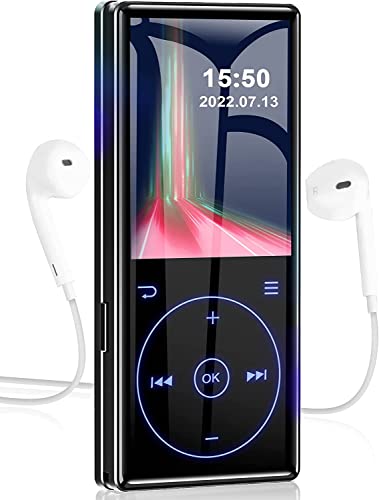48GB MP3 Player with Bluetooth 5.0: Portable Lossless Sound Music Player with HD Speaker,2.4" Screen Voice Recorder,FM Radio,Touch Buttons,Support up to 64GB for Sport, Earphones Included