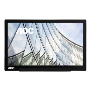 AOC I1601FWUX 15.6" USB-C powered portable monitor, extremely slim, Full HD 1920x1080 IPS, SmartCover, AutoPivot (for devices w/ USB-C DP Alt Mode only),Black