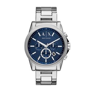 AX Armani Exchange Men's Chronograph Silver-Tone Stainless Steel Bracelet Watch (Model: AX2509)