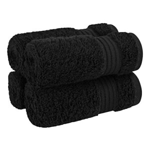 Cotton Paradise Washcloths for Bathroom, 13 x 13 Inch 100% Turkish Cotton Towels Soft Absorbent Luxury Washcloths, Small Hand Face Towels, Black Washcloths