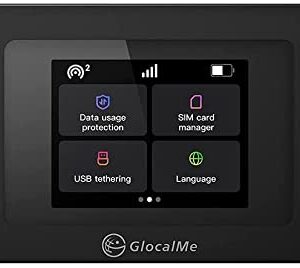 GlocalMe DuoTurbo 4G LTE Portable WiFi Mobile Hotspot for Travel, with US 8GB & Global 1GB Data, No SIM Card Needed, Unlock Router Device for Home in 140+ Countries,Smart Local Network Auto-Selection