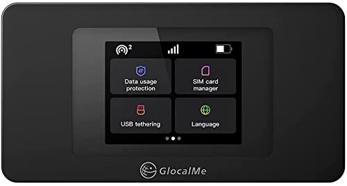 GlocalMe DuoTurbo 4G LTE Portable WiFi Mobile Hotspot for Travel, with US 8GB & Global 1GB Data, No SIM Card Needed, Unlock Router Device for Home in 140+ Countries,Smart Local Network Auto-Selection