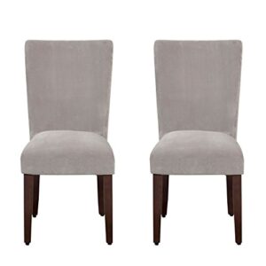 HomePop Parsons Classic Upholstered Accent Dining Chair, Set of 2, 19"D x 23.5"W x 38"H, Gray Velvet