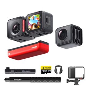 Insta360 ONE RS Twin Edition Creator Kit – Waterproof 4K 60fps Action Camera & 5.7K 360 Camera with Interchangeable Lenses, Stabilization, 48MP Photo, Active HDR, AI Editing