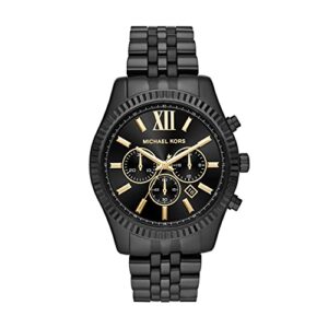 Michael Kors Men's Lexington Stainless Steel Analog-Quartz Watch with Stainless-Steel Strap, Black, 22 (Model: MK8603)