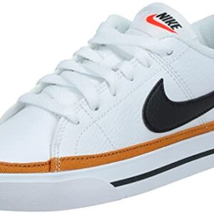 NIKE Women's Court Legacy Sneaker, White/Desert Ochre/Team Orange/Black, 8