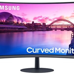 SAMSUNG 27-Inch S39C Series FHD Curved Gaming Monitor, 75Hz, AMD FreeSync, Game Mode, Advanced Eye Comfort, Frameless Display, Built in Speakers, Slim Metal Stand, LS27C392EANXGO, 2023, Black