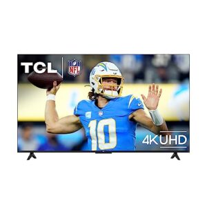 TCL 50-Inch Class S4 4K LED Smart TV with Fire TV (50S450F, 2023 Model), Dolby Vision HDR, Dolby Atmos, Alexa Built-in, Apple Airplay Compatibility, Streaming UHD Television, Black