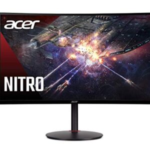 Acer Nitro XZ270U Pbmiiphx 27"" 1500R Curved WQHD (2560 x 1440) VA Zero-Frame Gaming Monitor with Adaptive-Sync Technology, 165Hz Refresh Rate, 1ms VRB, (Display Port & 2 x HDMI Ports), Black