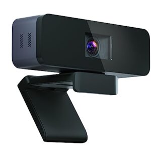 COOLPO Webcam, 4K Streaming Camera with Multiple AI Tracking, Noise Cancellation Mic, Personal and Group Portable Video Conference Web Cam, Works with OBS, Microsoft Teams and Zoom, Mini Lite