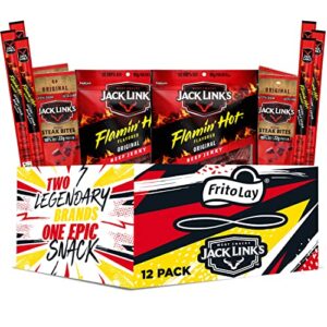 Frito Lay Jack Link’s® Flamin’ Hot® Meat Snacks, Hot & Spicy Sampler Variety Pack, 12 Pack