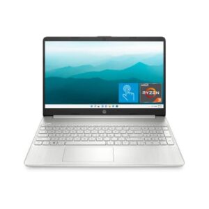 HP 15 Laptop, AMD Ryzen 3-5300U Processor, 8 GB RAM, 256 GB SSD Storage, 15.6-inch HD Micro-Edge Display, Windows 11 Home, Long-Lasting Battery, Fast Charge, 720p Webcam (15-ef2024nr), Natural silver