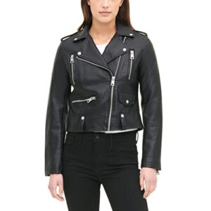 Levi's Women's Faux Leather Contemporary Asymmetrical Motorcycle Jacket, Black, Small