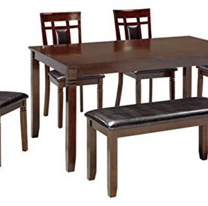 Signature Design by Ashley Bennox Dining Room Set, Includes Table, 4 18" Chairs & Bench, Brown