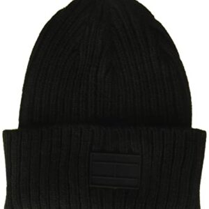 Tommy Hilfiger Men's Ribbed Cuff Hat, Black, One Size