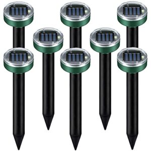 Ultrasonic Mole Repellent Solar Powered 8 Pack Sonic Mole Deterrent Spikes, Snake Gopher Vole Repellent for Lawn Garden, Gopher Deterrent Repellent