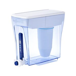 ZeroWater Ready-Pour Dispenser NSF Certified to Reduce Lead, Other Heavy Metals and PFOA/PFOS, 20 Cup Pitcher, White and Blue