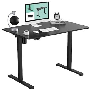 FLEXISPOT Standing Desk 48 Inches Whole-Piece Desk Board Electric Stand Up Desk Height Adjustable Desk for Home Office Sit Stand Desk(Black Frame + 48" Black Top)