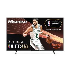 Hisense 75-Inch Class U6HF Series ULED 4K UHD Smart Fire TV (75U6HF, 2023 Model) - QLED, 600-Nit Dolby Vision, Game Mode Plus VRR, HDR 10+, 240 Motion Rate, MEMC, Voice Remote, Compatible with Alexa