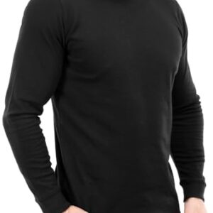 Utopia Wear Men's Turtleneck Slim Fit Lightweight Pullover Top Black