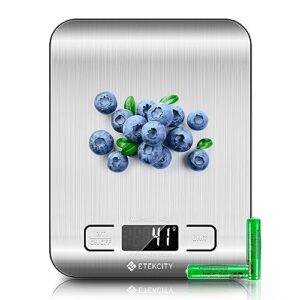 Etekcity Food Scale, Digital Kitchen Scale, 304 Stainless Steel, Weight in Grams and Ounces for Baking, Cooking, and Meal Prep, LCD Display, Medium