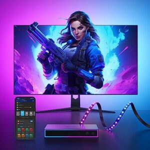 Govee RGBIC LED Backlight and Light Strip for Monitors - AI Sync Box Works with Alexa, Google Assistant, 4K HDMI, and CEC
