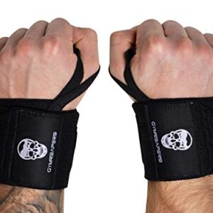 Gymreapers Weightlifting Wrist Wraps (Competition Grade) 18" Professional Quality Wrist Support with Heavy Duty Thumb Loop - Best Wrap for Powerlifting, Strength Training, Bodybuilding(Black,18")