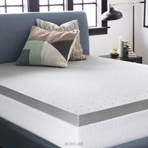 Lucid 3 Inch Mattress Topper Queen – Memory Foam – Bamboo Charcoal Infusion – Cooling Ventilation – Hypoallergenic – CertiPur Certified Foam