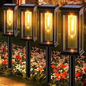 UBright Solar Outdoor Lights 6 Pack Solar Pathway Lights IP65 Solar Lights Outdoor Waterproof Solar Lights for Outside Decorative Solar Landscape Garden Lights Auto On/Off for Yard Patio Walkway