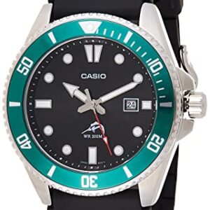 Casio Men's Stainless Steel Quartz Sport Watch with Resin Strap, Black, 26 (Model: MDV-106B-1A3VCF)