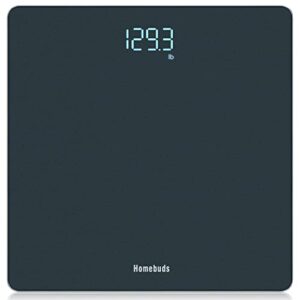 Homebuds Digital Bathroom Scale for Body Weight, Weighing Professional Since 2001, Crystal Clear LED and Step-on, Batteries Included, 400lb/180kg, Blue