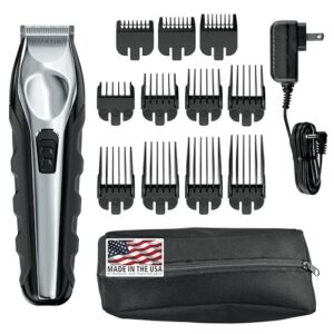 Wahl USA Lithium Ion Total Beard Trimmer for Men with 11 Guide Combs for Easy Trimming, Detailing, & Grooming – Model 9888