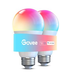 Govee Smart Light Bulbs 1200 Lumens, Color Changing Light Bulbs RGBWW Dimmable, Works with Alexa & Google Assistant, Color Lights Bulb, 12W 85W Equivalent A19 LED Bulbs for Bedroom Living Room, 2 Pack