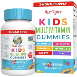 Kids Vitamins by MaryRuth's | Sugar Free | 2 Month Supply | Kids Multivitamin Gummies for Ages 2+ | Multivitamin for Kids | Vitamins for Kids | Vegan | Only 1 Gummy a Day | 60 Count