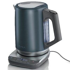 Ninja KT200BL Precision Temperature Electric Kettle, 1500 watts, BPA Free, Stainless, 7-Cup Capacity, Hold Temp Setting, Blue Stainless