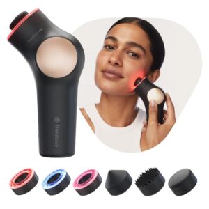 TheraFace LED - Handheld Percussive Facial Massage and Light Therapy Device - Compact Electric Face and Skin Care Therapy Tool for Ultimate Personal Beauty, Black