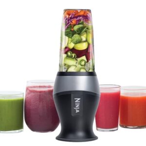 Ninja QB3001SS Ninja Fit Compact Personal Blender, Shakes, Smoothies, Food Prep, and Frozen Blending, 700-Watt Base and (2) 16-oz. Cups & Spout Lids, Black