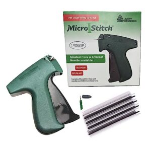 The Original MicroStitch® Tagging Gun Kit – Includes Micro Stitch Tagging Tool, 1 Needle, 600 White Fasteners & 480 Black Fasteners (Starter Kit)