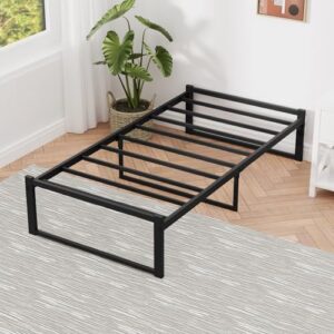 Anyelse Twin Bed Frame, 14 Inch High Heavy Duty Metal Platform Bed Frame Full Size No Box Spring Needed, Large Under Bed Storage Space, Anti-Slip, Noise-Free (Max Load: 1200lb)