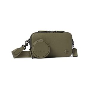 COACH Charter Slim Crossbody in Pebble Leather with Sculpted C Hardware Branding, Army Green