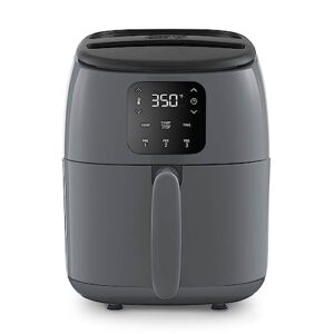 DASH Tasti-Crisp™ Electric Air Fryer Oven, 2.6 Qt., Grey – Compact Air Fryer for Healthier Food in Minutes, Ideal for Small Spaces - Auto Shut Off, Digital, 1000-Watt